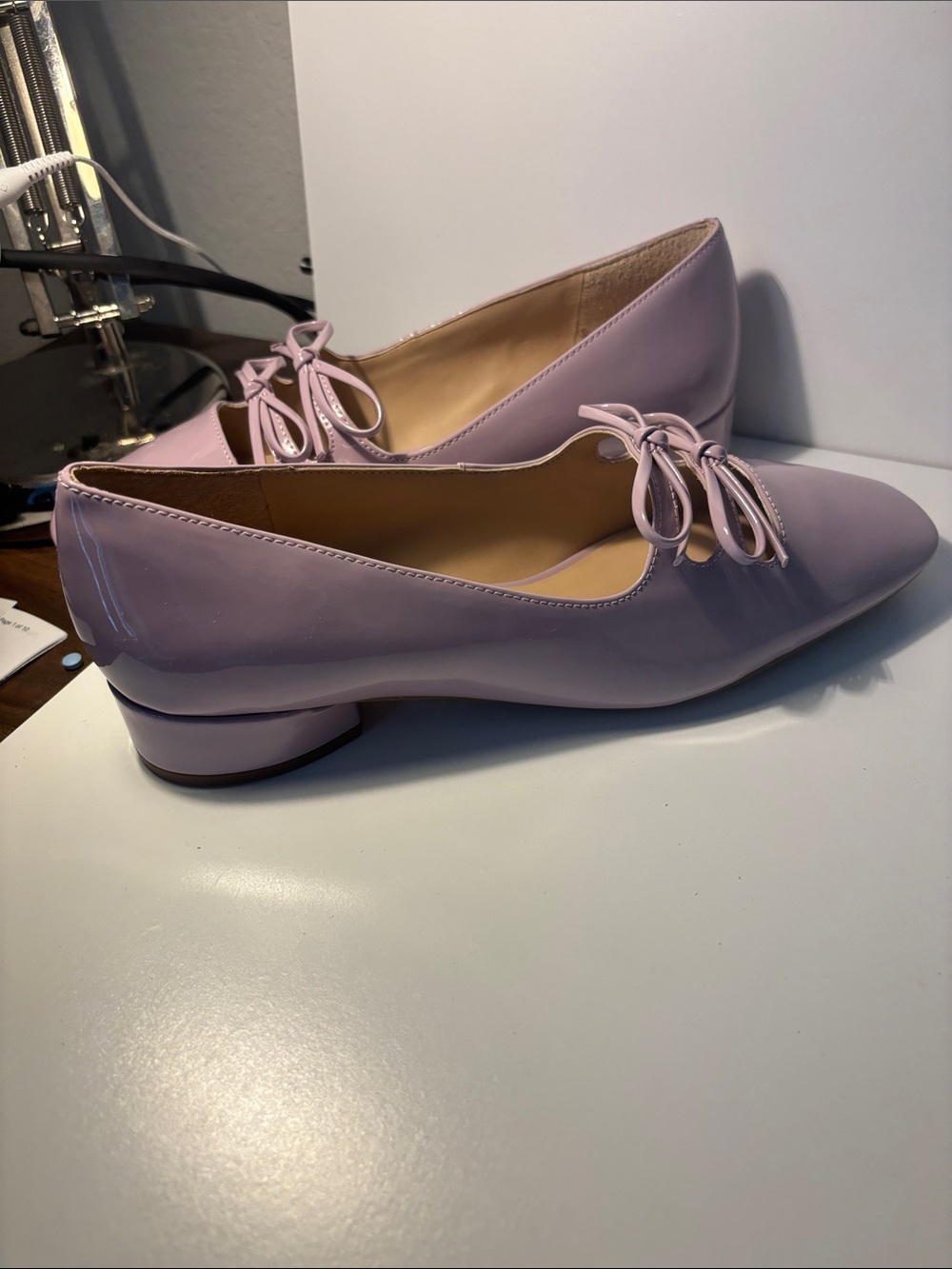 Nwob Copper Key Lilac Patent Bow-Trim Flats - Picture 4 of 5